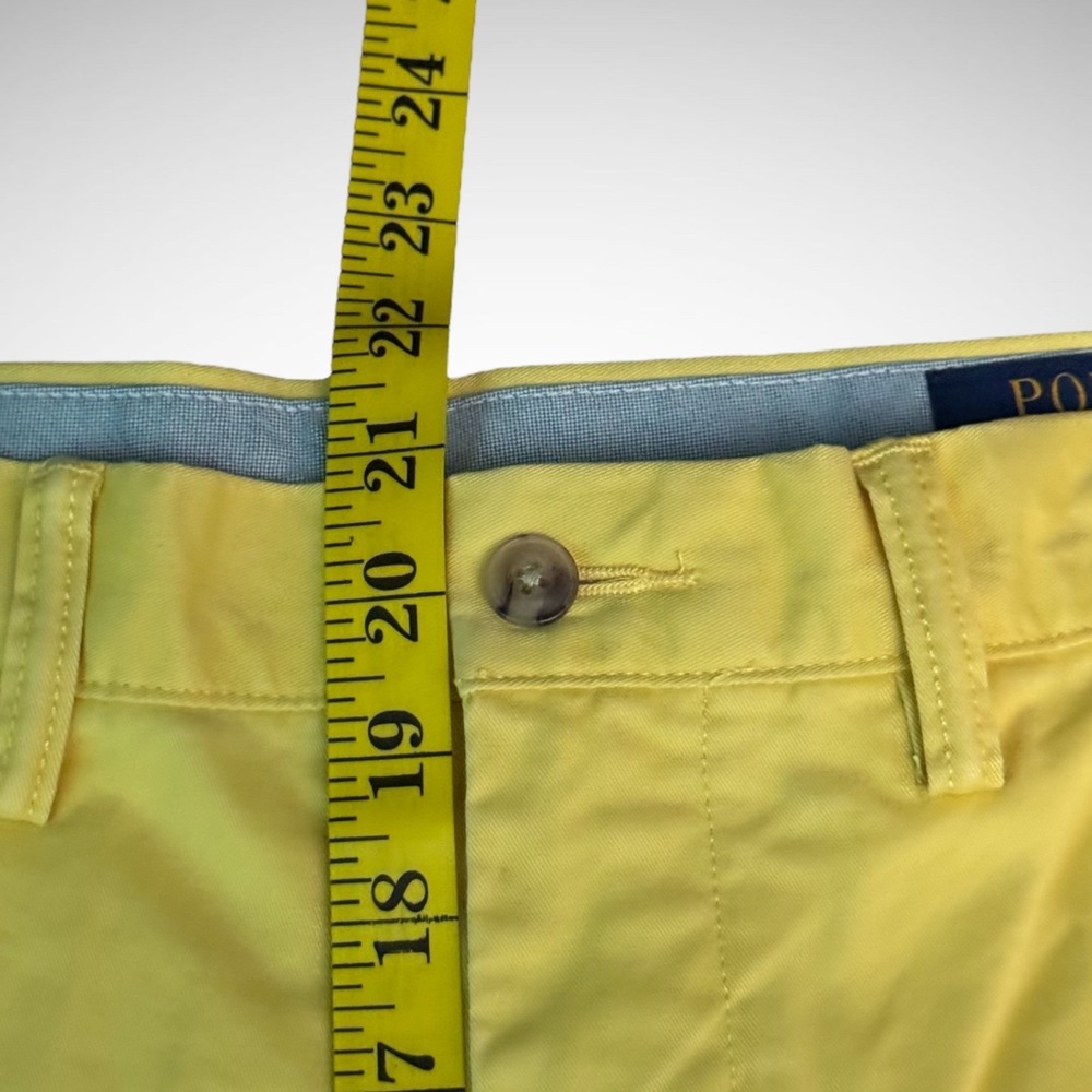 Polo Ralph Lauren Chino Shorts Mens 34 Classic 9Inch Cotton Twill Solid Yellow - Picture 7 of 8